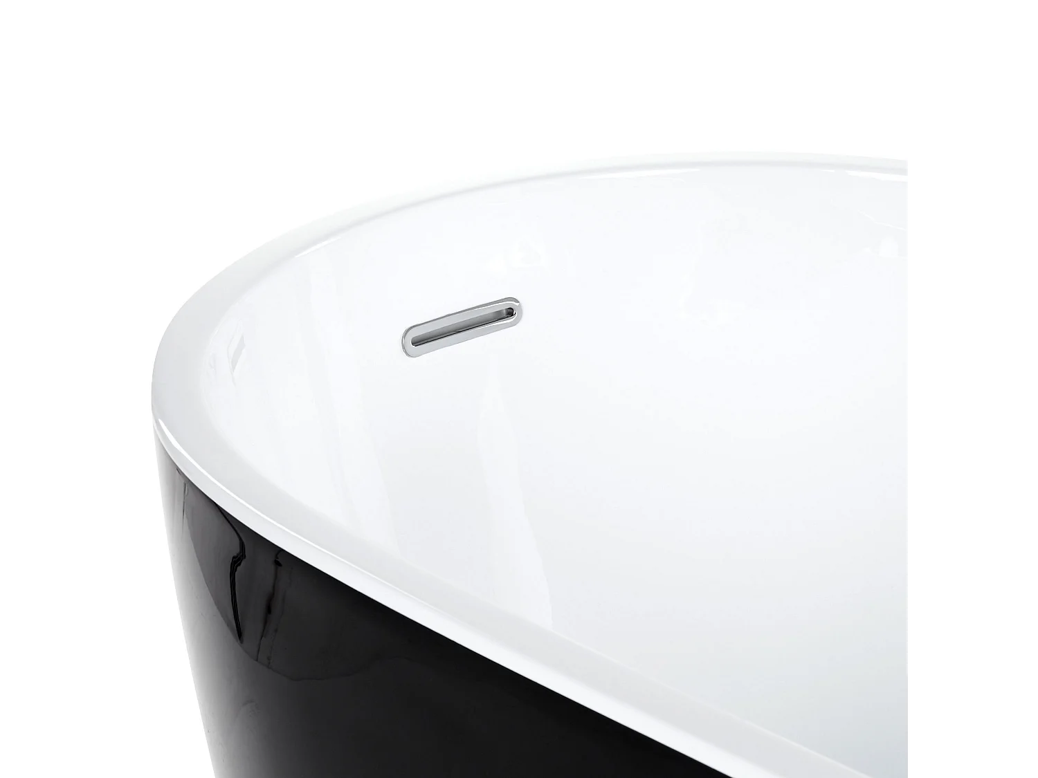 Freistehende Badwanne SOLARTE 170 x 78 cm Schwarz / Weiss