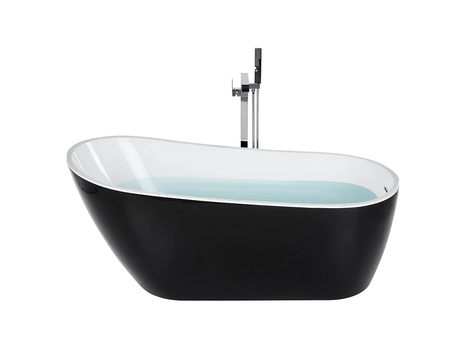 Baignoire îlot SOLARTE 170 x 78 cm Noir/blanc