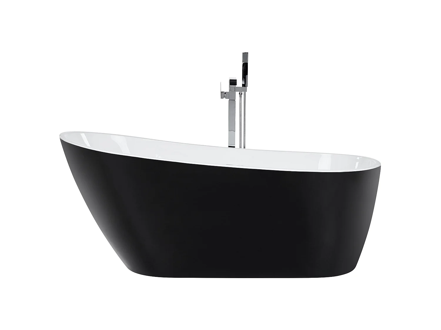 Baignoire îlot SOLARTE 170 x 78 cm Noir/blanc