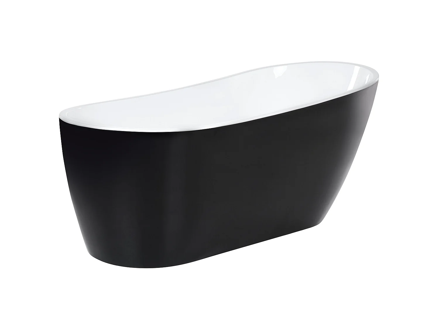 Baignoire îlot SOLARTE 170 x 78 cm Noir/blanc
