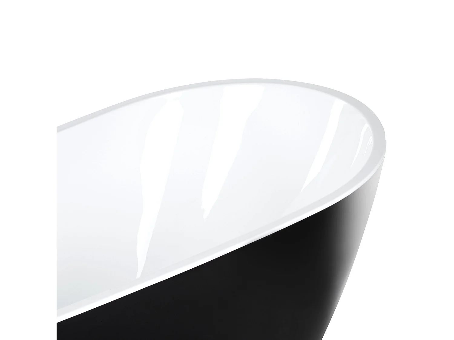 Baignoire îlot SOLARTE 170 x 78 cm Noir/blanc