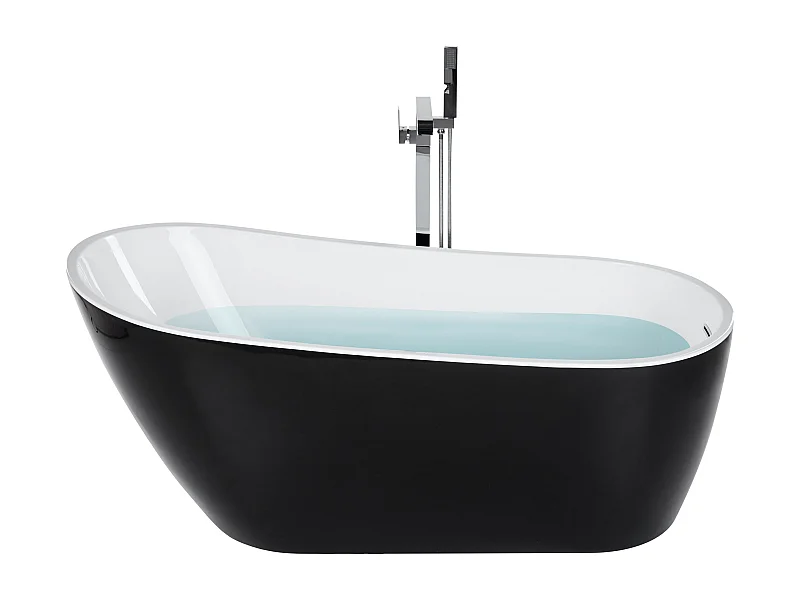 Baignoire îlot SOLARTE 170 x 78 cm Noir/blanc