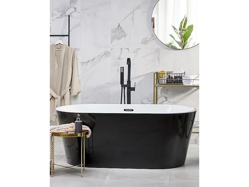 Baignoire îlot HAVANA 170 x 73 cm Noir/blanc