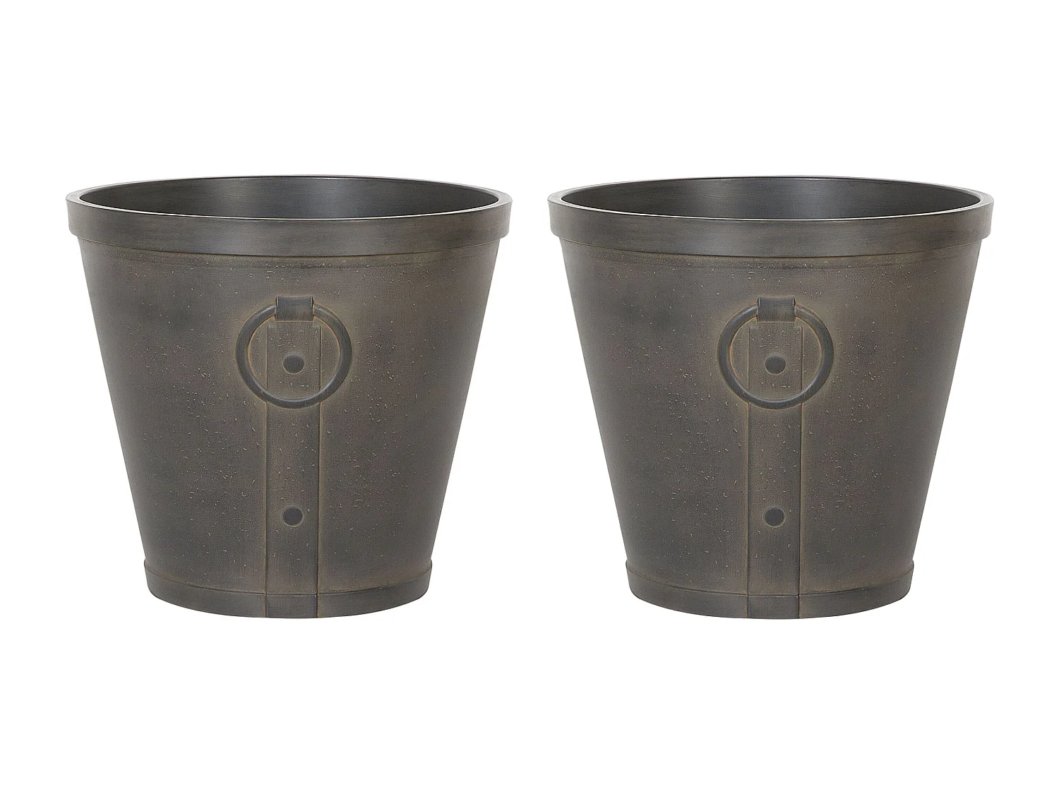 Lot de 2 pots de fleurs VARI Pierre 41 cm Marron