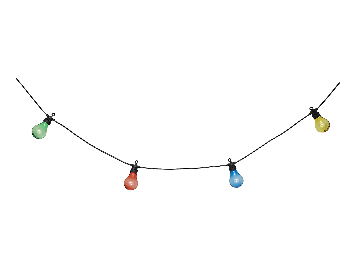 Guirlande Lumineuse Solaire façon guinguette 10 Ampoules de couleurs LED Blanc chaud  sur 5 mètres