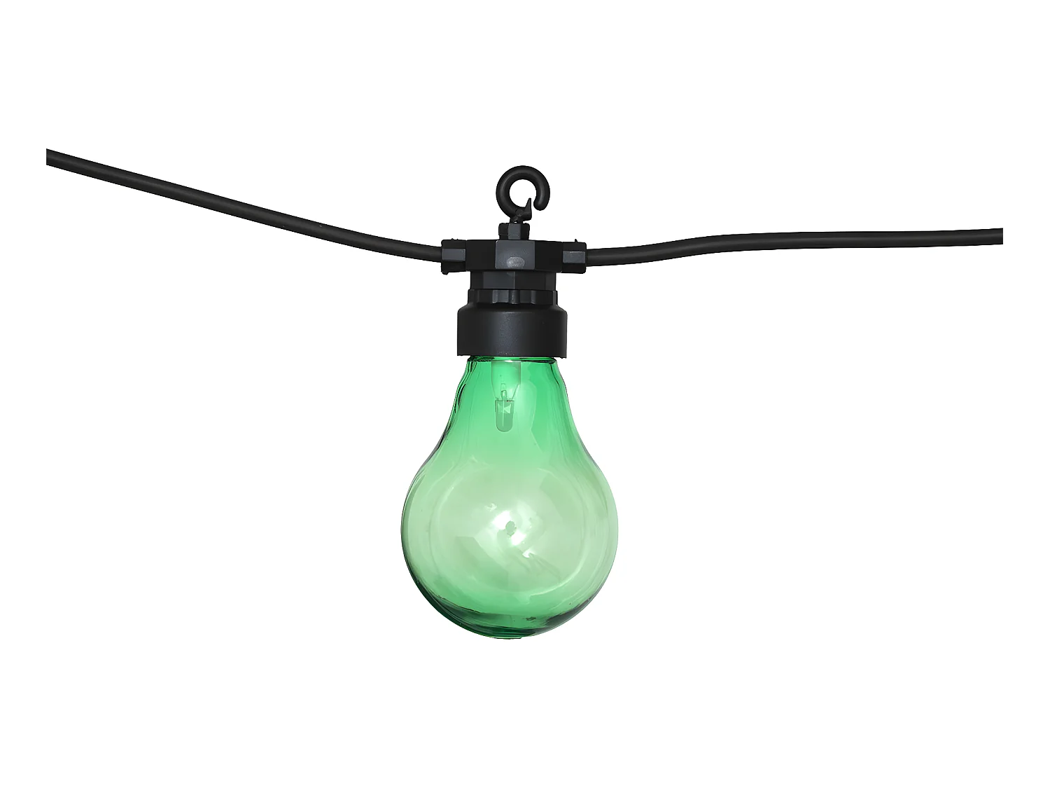 Guirlande Lumineuse Solaire façon guinguette 10 Ampoules de couleurs LED Blanc chaud  sur 5 mètres