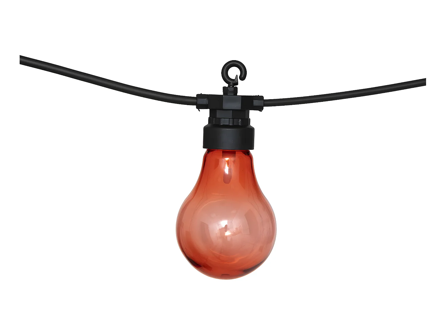 Guirlande Lumineuse Solaire façon guinguette 10 Ampoules de couleurs LED Blanc chaud  sur 5 mètres