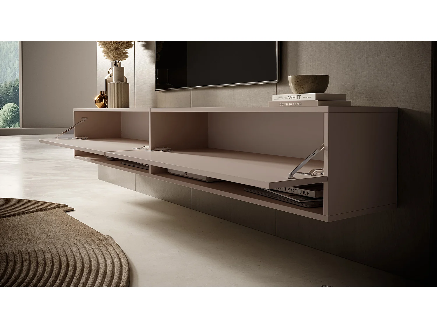 TV-Schrank - 200 cm - Taupe (Grau-Beige) - MIRRGO