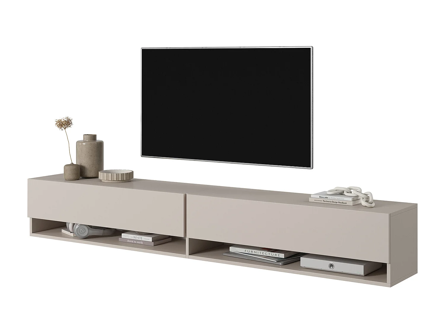TV-Schrank - 200 cm - Taupe (Grau-Beige) - MIRRGO