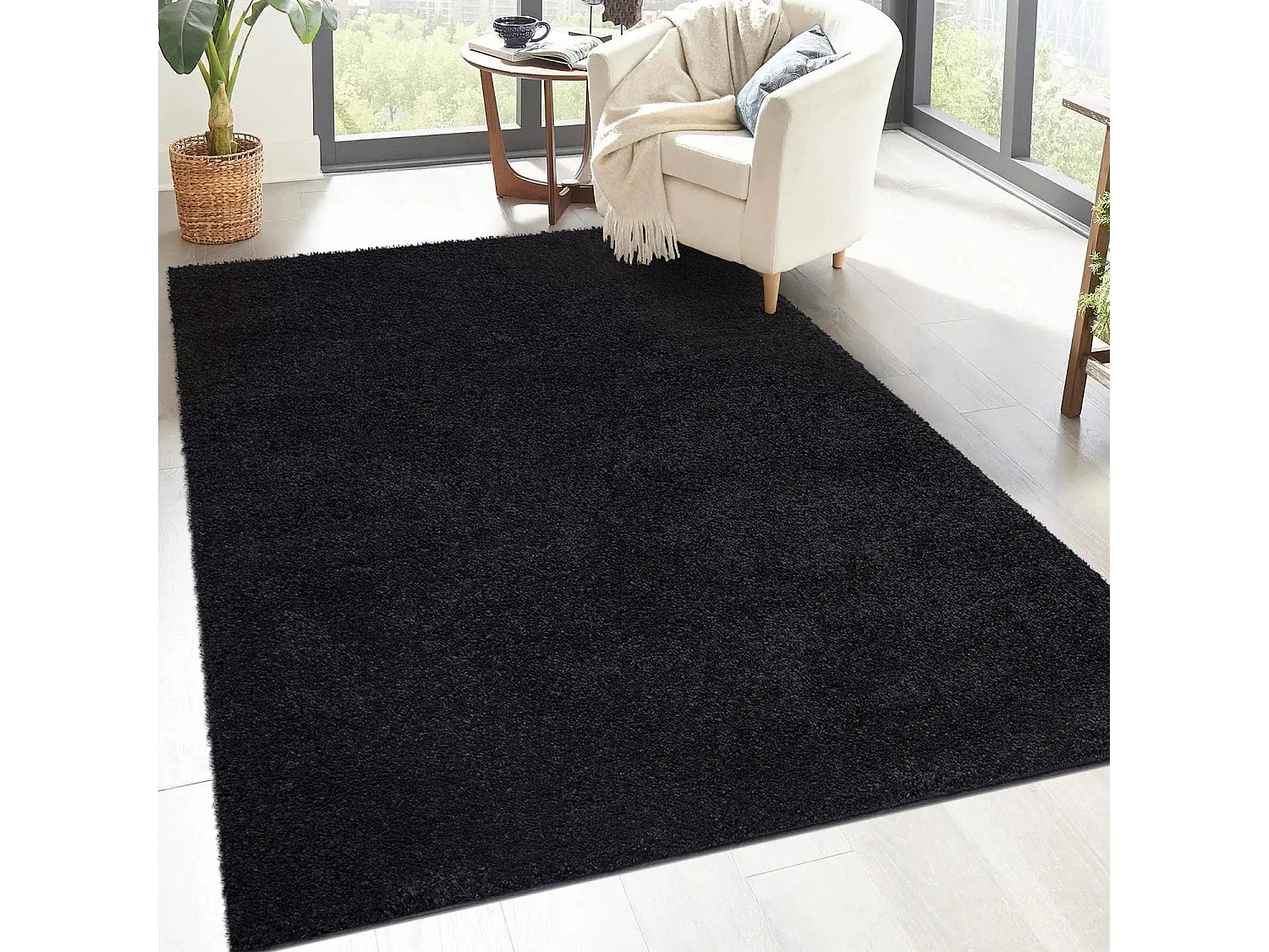 Tapis à Poils Longs SOFTY Noir Anthracite 230x320cm