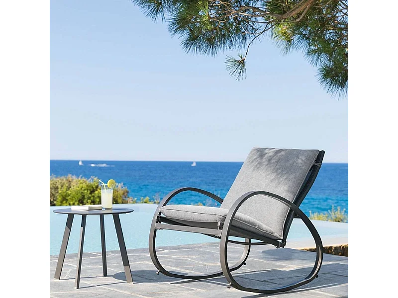 Fauteuil à bascule Nevada noir graphite Hespéride