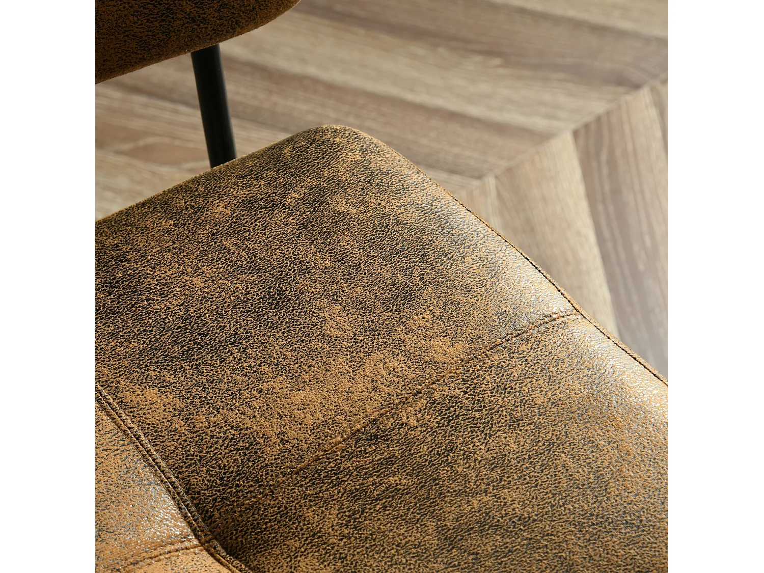 Lot De 4 Chaises De Salle À Manger Rétro Vintage Avec Dossier Assise Rembourrée En Suédine