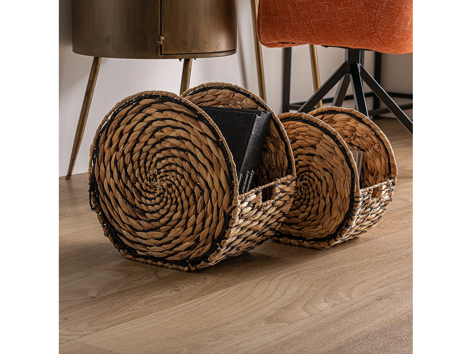 Corbeille en fibre naturelle  42x26x40 cm