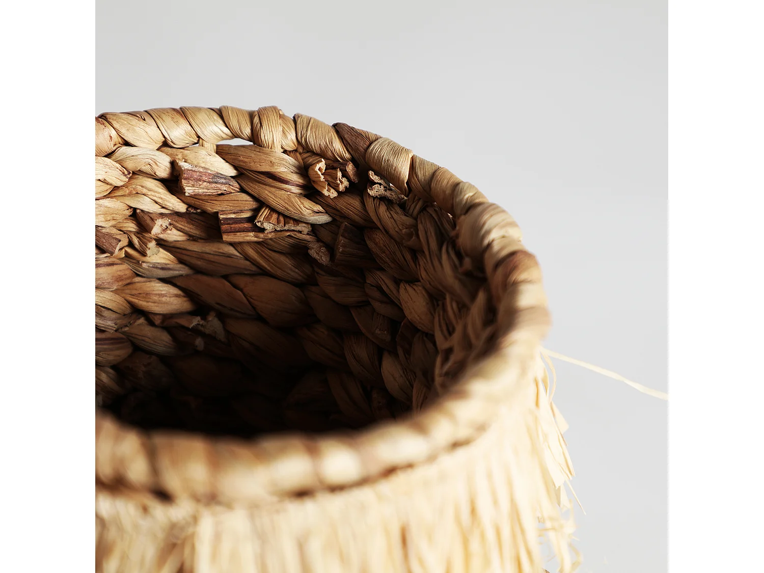 Corbeille en fibre naturelle marron 36x36x33 cm