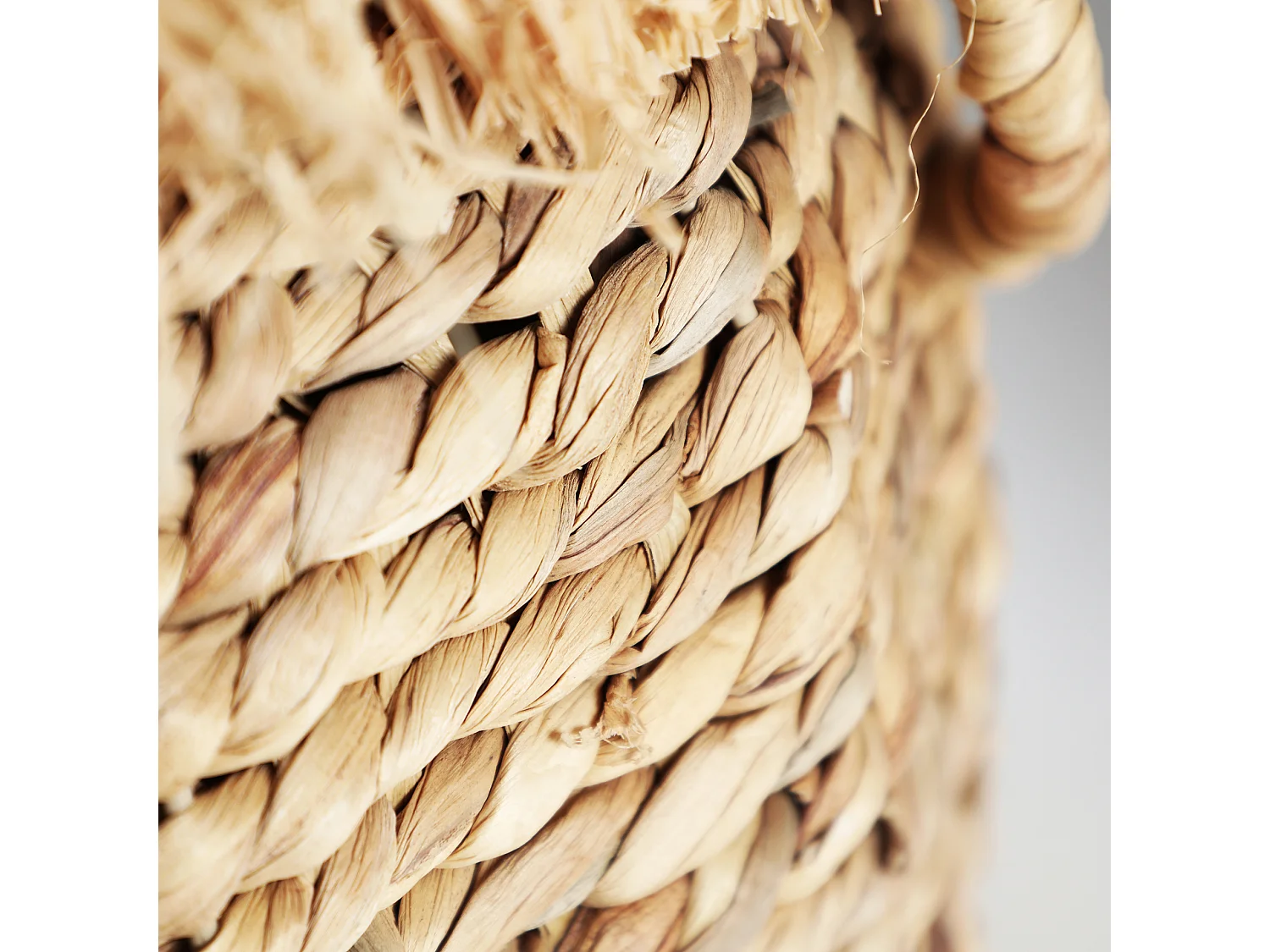 Corbeille en fibre naturelle marron 36x36x33 cm