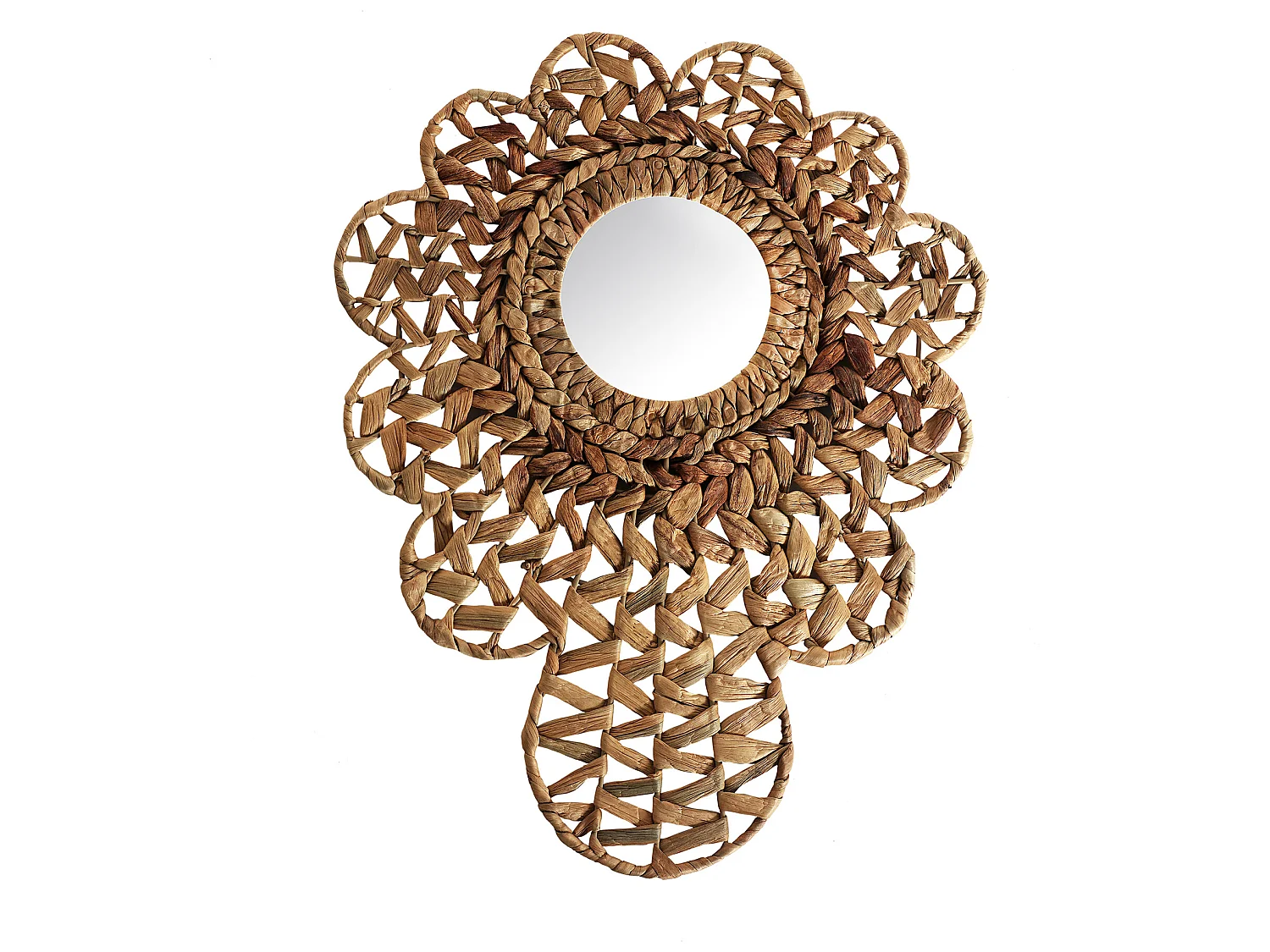 Espejo de paja en color marrón de 45x1x58cm