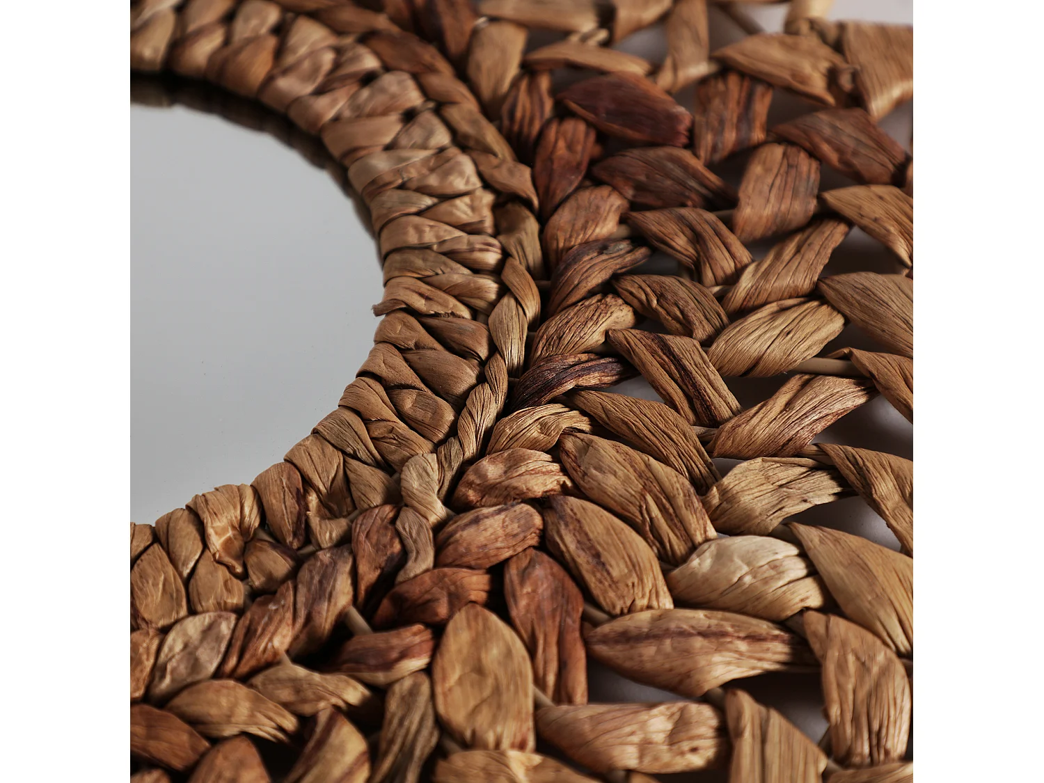 Espejo de paja en color marrón de 45x1x58cm