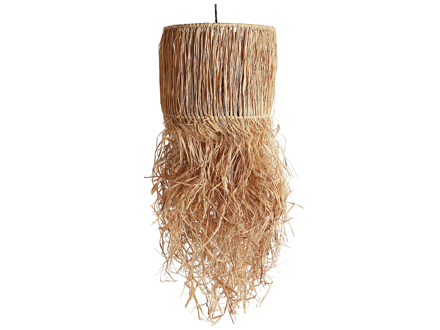 Lustre en fibre naturelle marron 32x32x75 cm