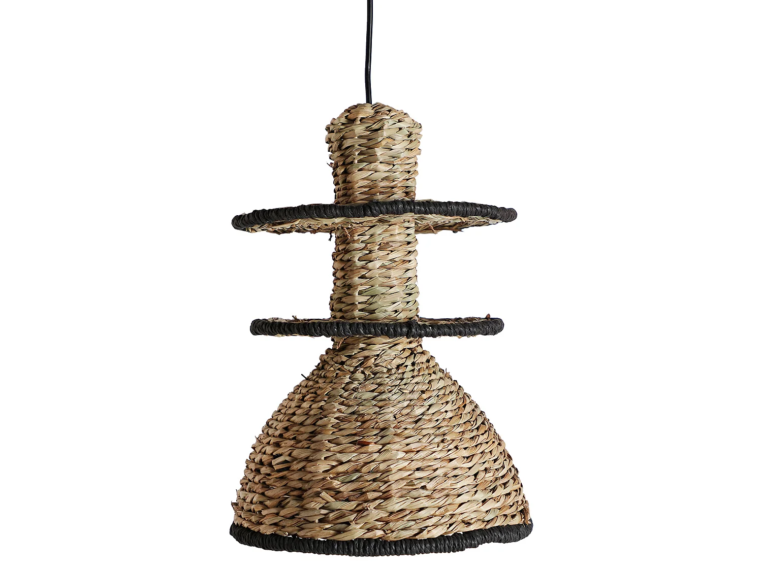 Lustre en fibre naturelle  27x27x38 cm