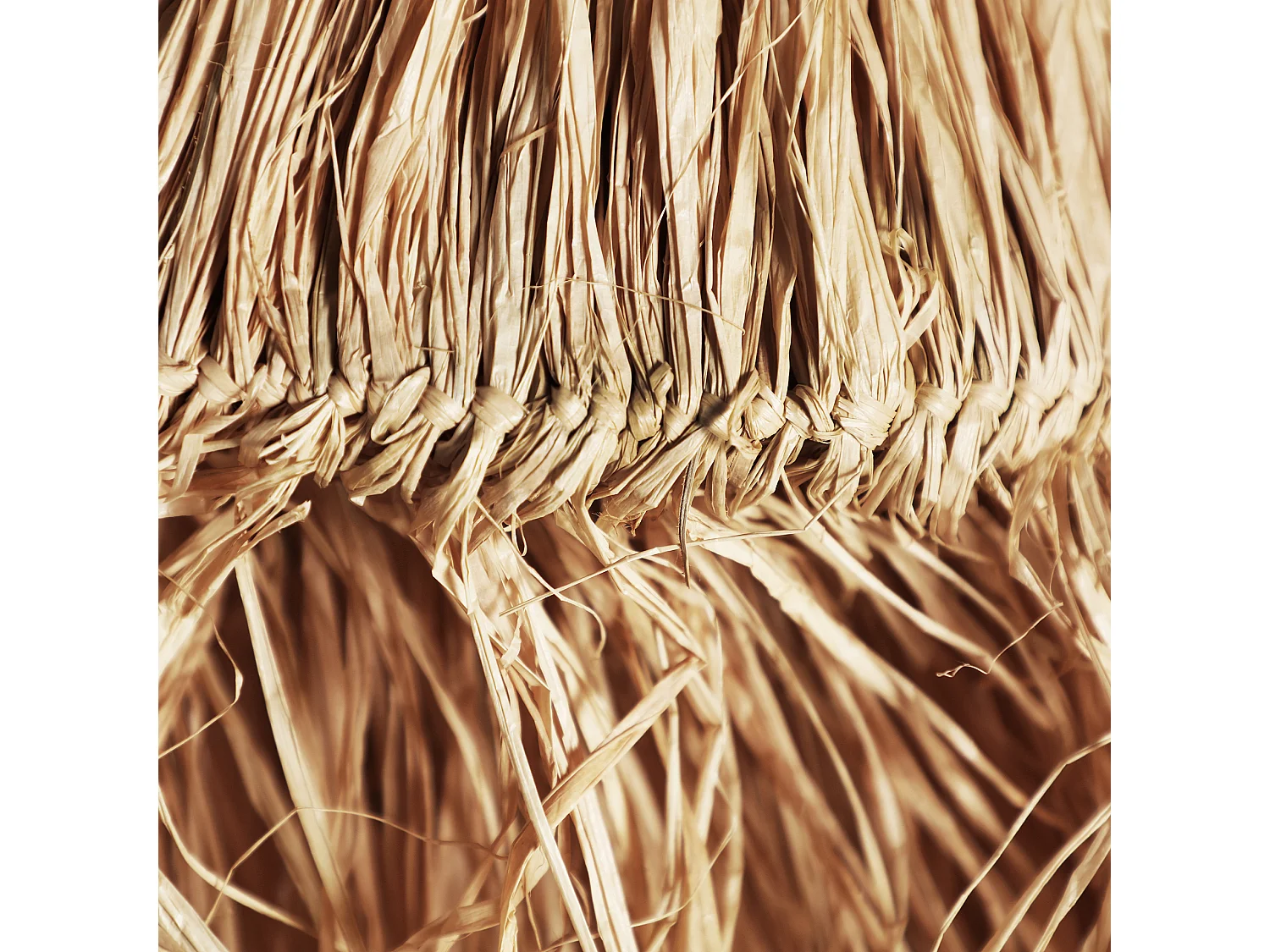 Lustre en fibre naturelle marron 32x32x113 cm