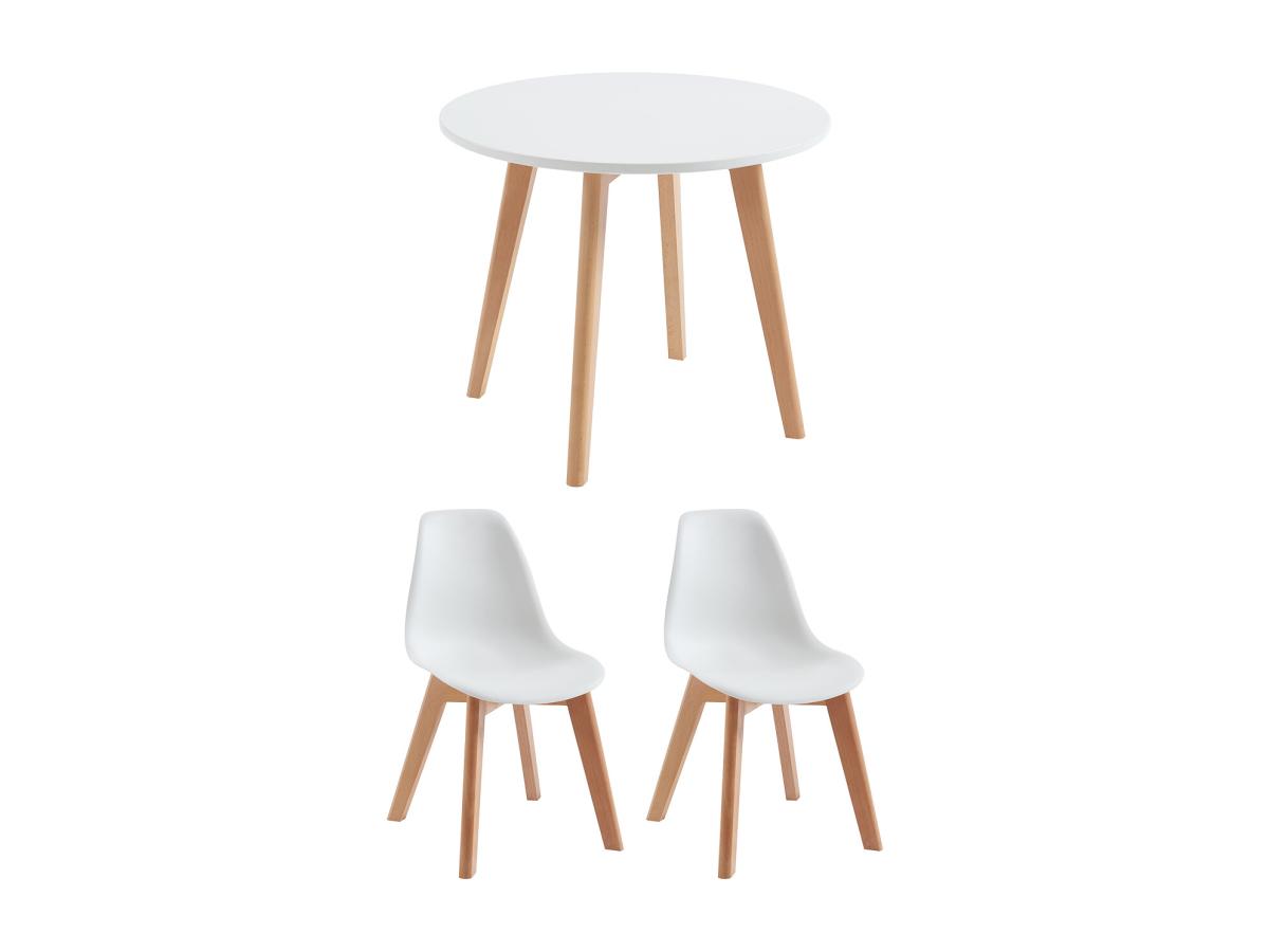 Set aus Kindertisch LOULOUNE + 2 Stühlen LILINOU - Weiß günstig online kaufen