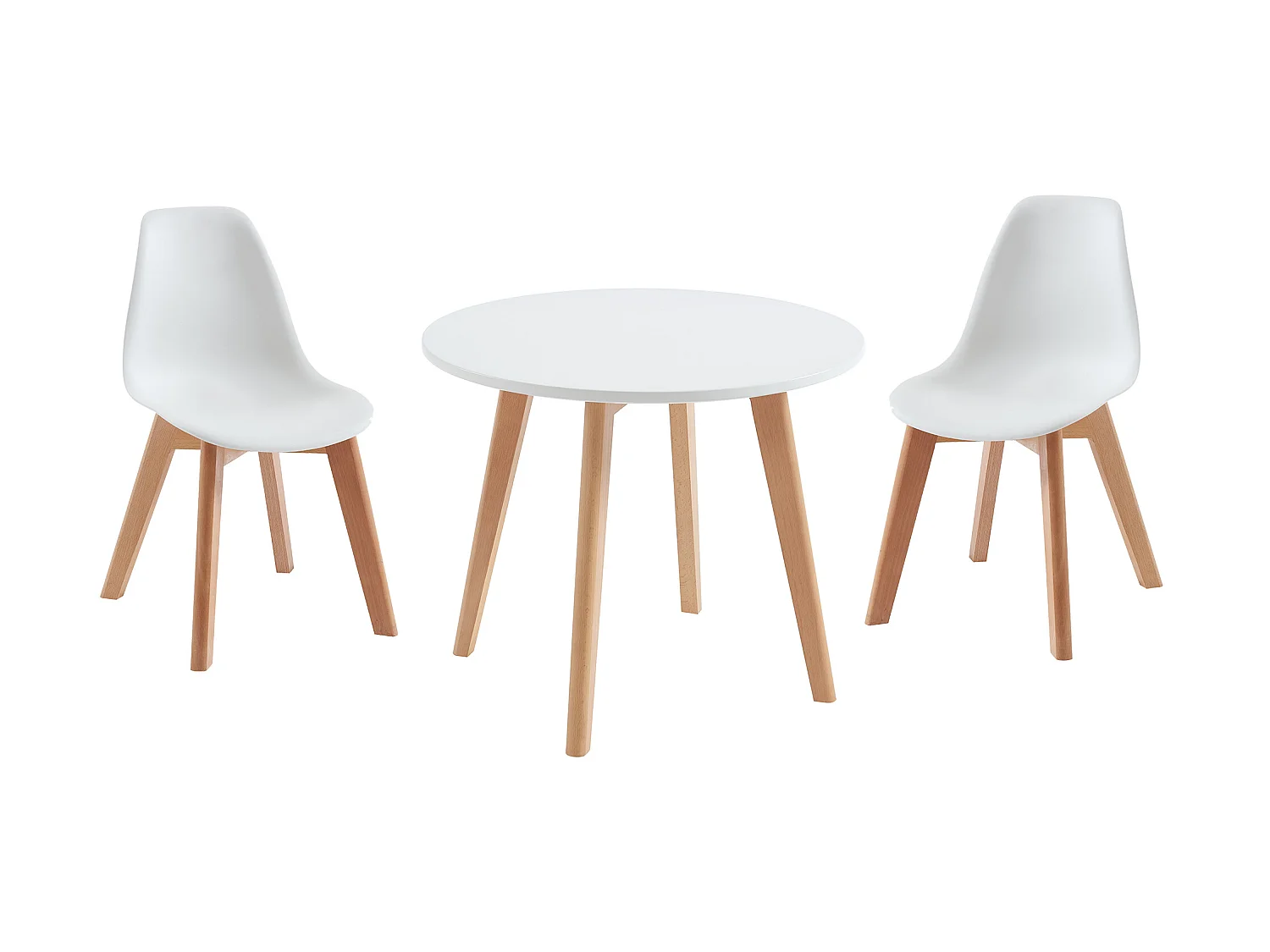 Set tavolo per bambini LOULOUNE + 2 sedie Bianco LILINOU