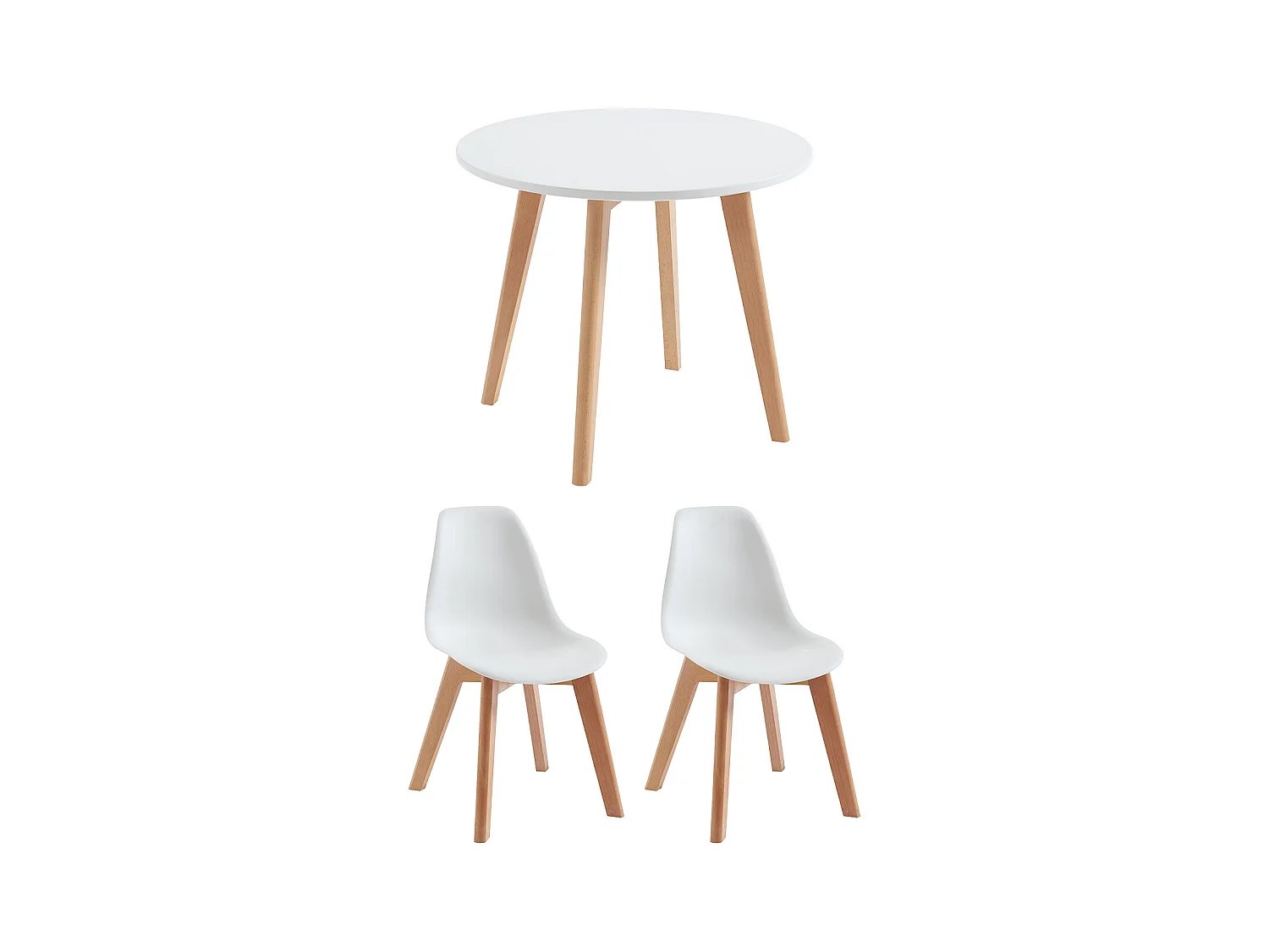 Set tavolo per bambini LOULOUNE + 2 sedie Bianco LILINOU