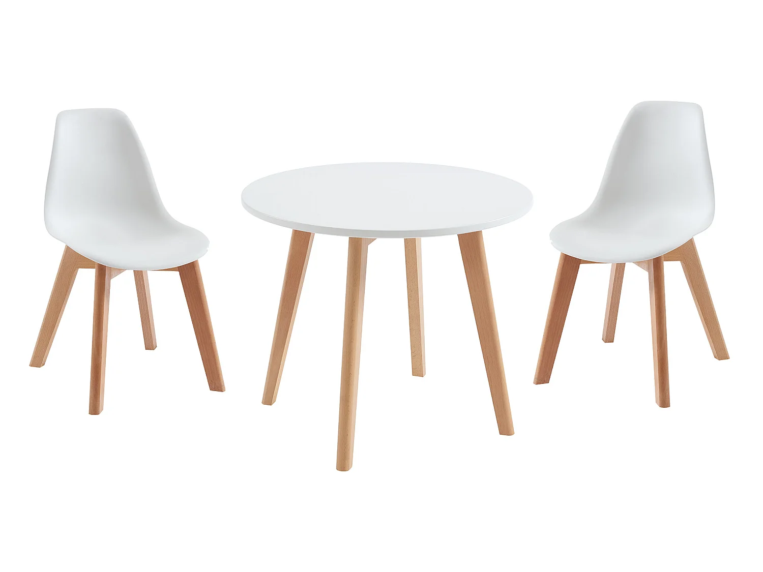 Set van kindertafel LOULOUNE + 2 stoelen LILINOU - Wit