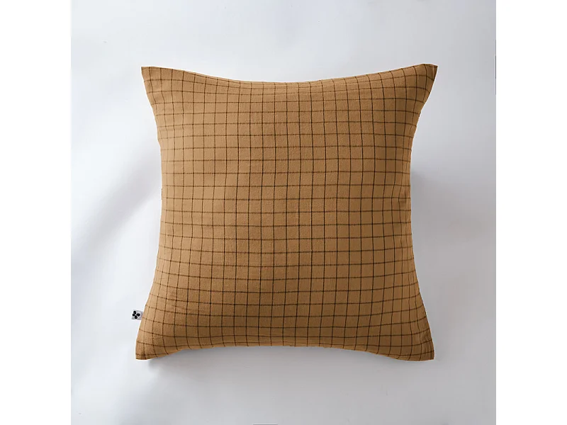 Taie d'oreiller Tissé-teint petits carreaux Déco "Gaïa Mix" 60 x 60 cm & 50 x 70 cm "Gaze de Coton"