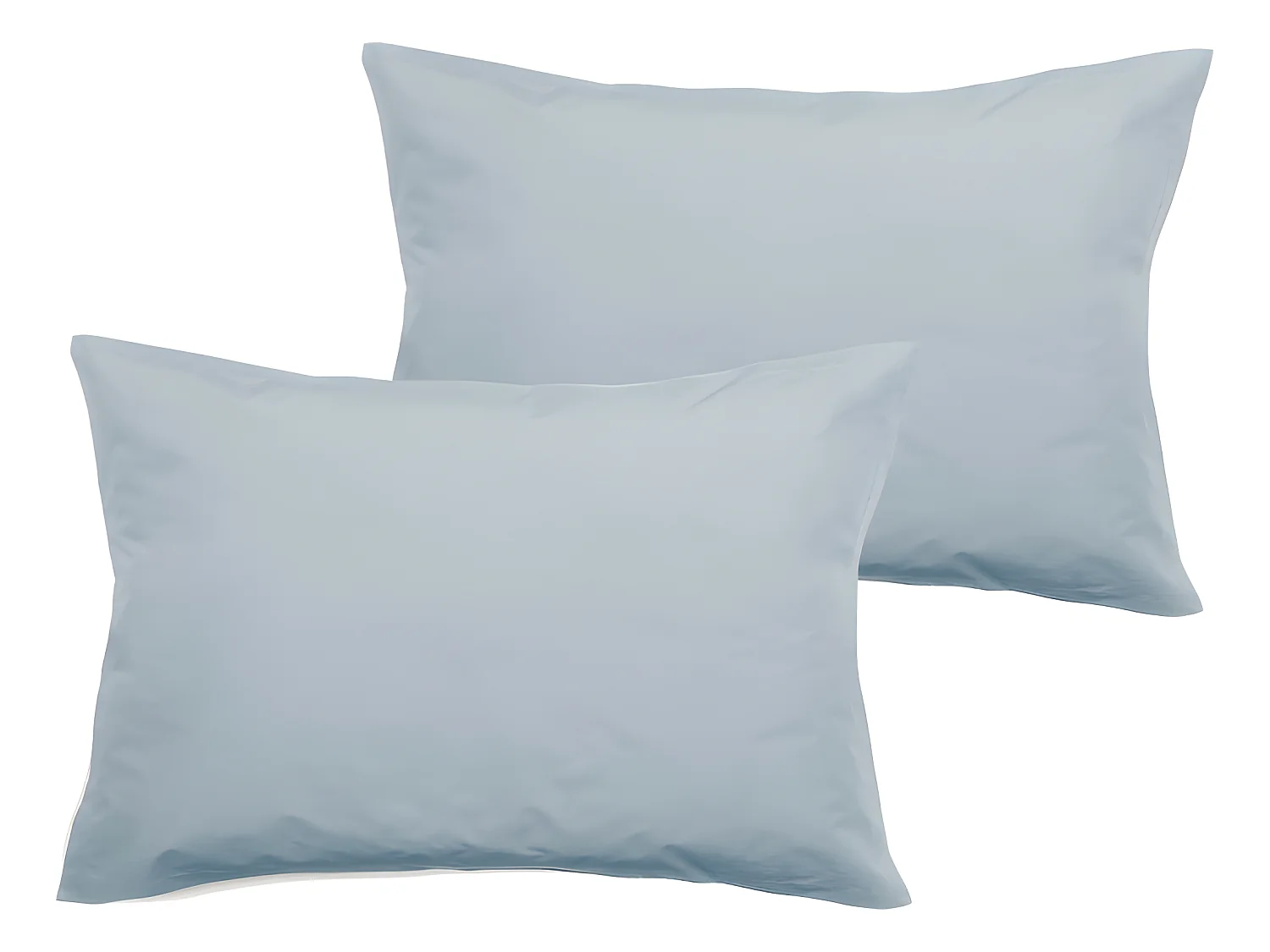 Lot de 2 taies d'oreiller percale pur coton peigné longues fibres 80 fils/cm² Vent du sud