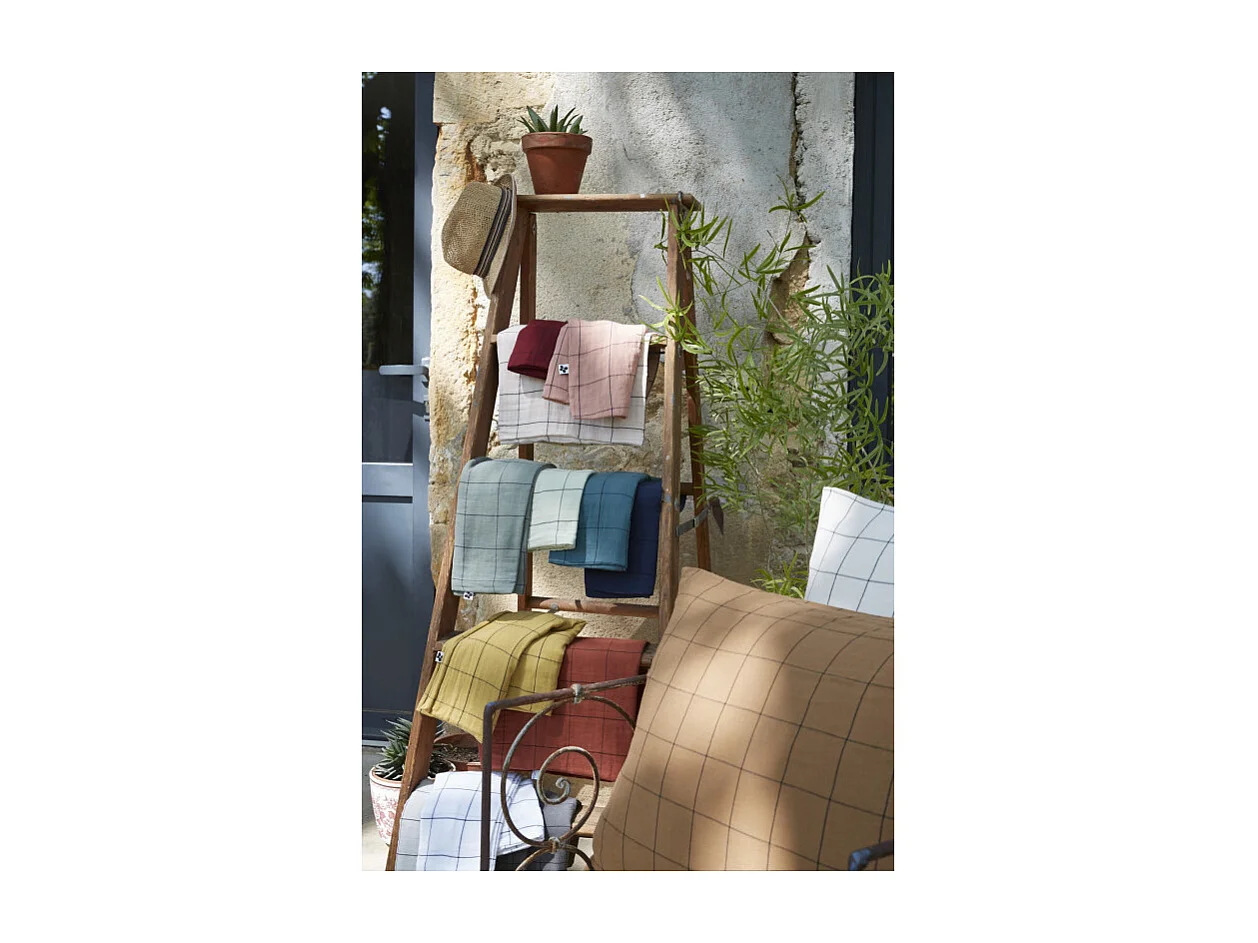 Taie d'oreiller Tissé-teint grands carreaux Déco "Gaïa Match" 60 x 60 cm & 50 x 70 cm "Gaze de Coton"