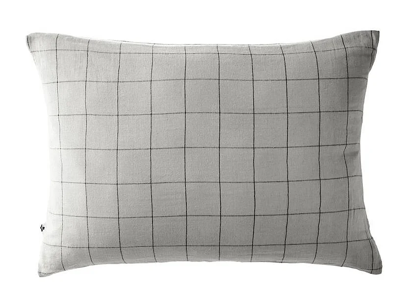 Taie d'oreiller Tissé-teint grands carreaux Déco "Gaïa Match" 60 x 60 cm & 50 x 70 cm "Gaze de Coton" l'Effet Papillon