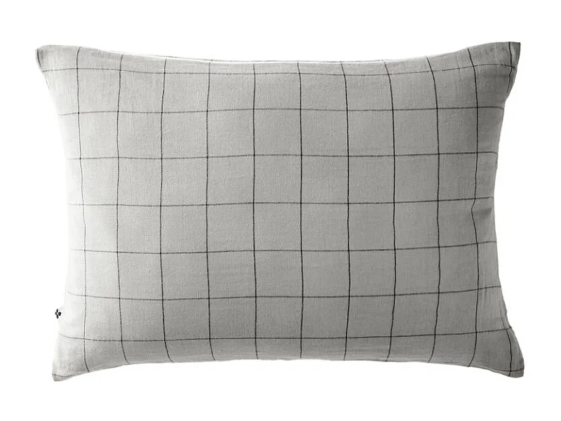 Taie d'oreiller Tissé-teint grands carreaux Déco "Gaïa Match" 60 x 60 cm & 50 x 70 cm "Gaze de Coton" l'Effet Papillon