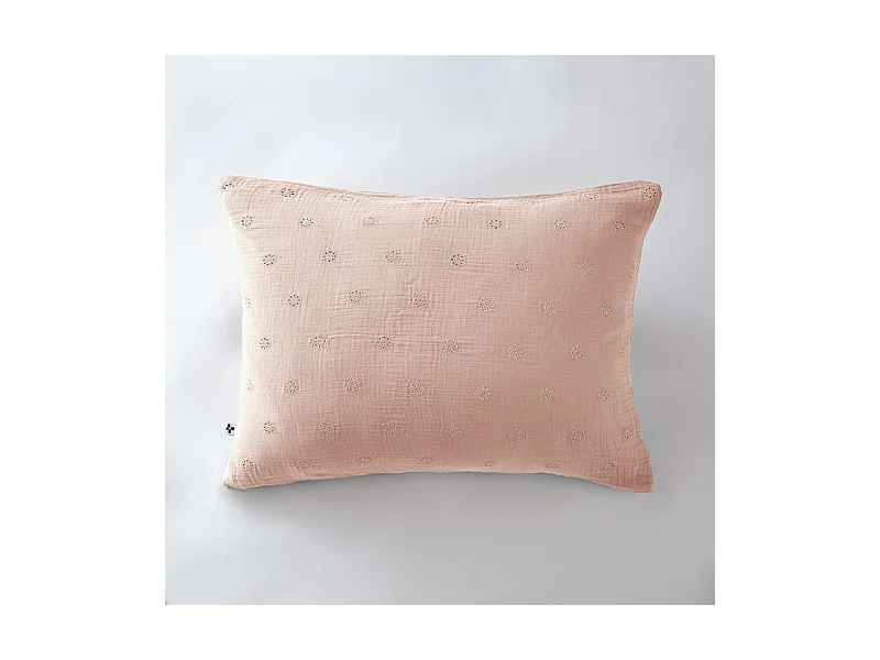 Taie d'oreiller Brodée Déco "Gaïa Boho" 60 x 60 cm & 50 x 70 cm "Gaze de Coton"