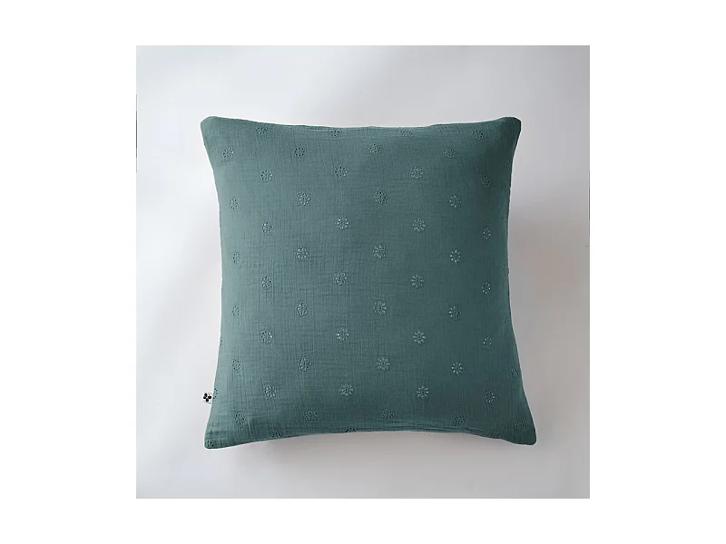 Taie d'oreiller Brodée Déco "Gaïa Boho" 60 x 60 cm & 50 x 70 cm "Gaze de Coton"