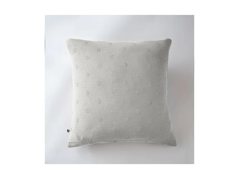 Taie d'oreiller Brodée Déco "Gaïa Boho" 60 x 60 cm & 50 x 70 cm "Gaze de Coton"