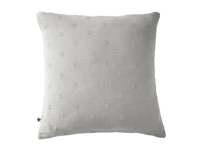 Taie d'oreiller Brodée Déco "Gaïa Boho" 60 x 60 cm & 50 x 70 cm "Gaze de Coton" l'Effet Papillon