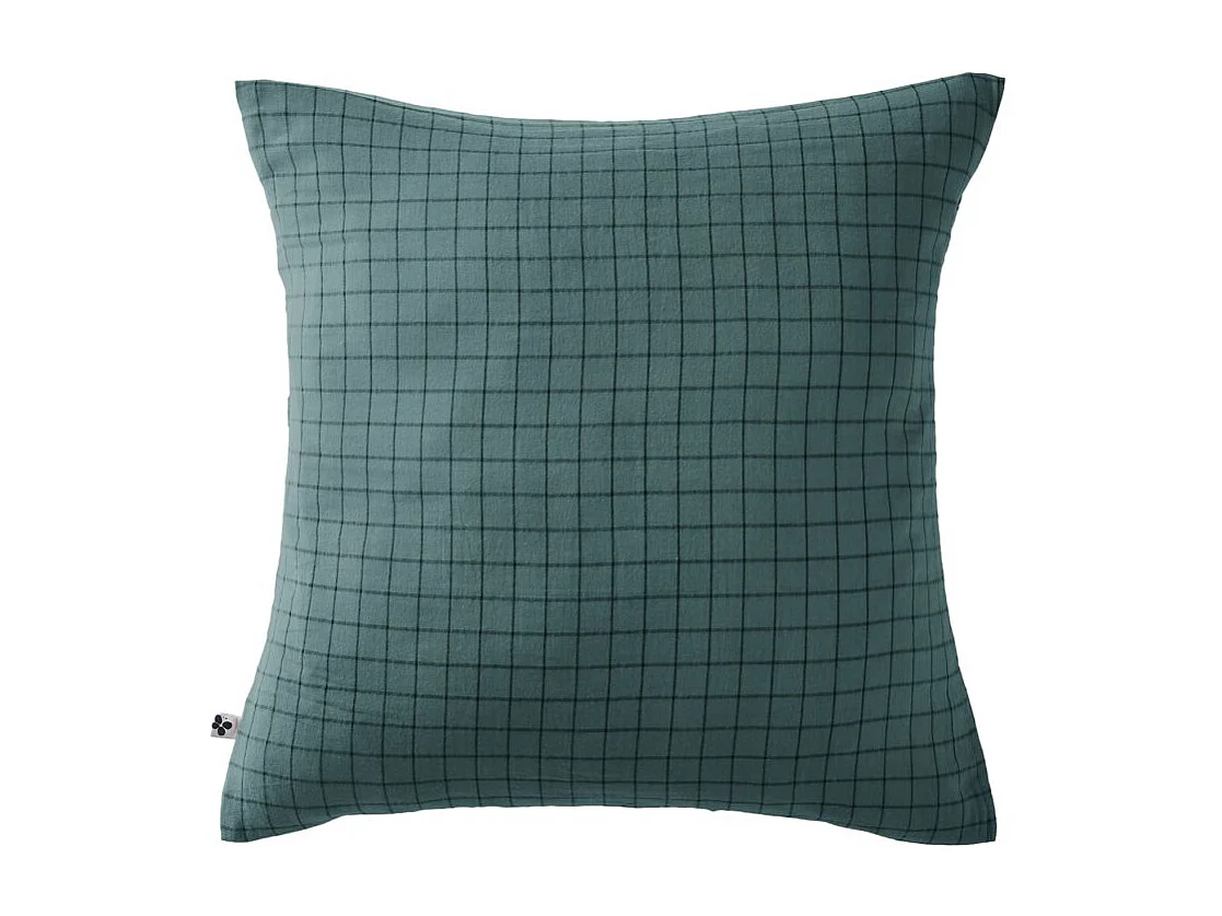 Taie d'oreiller Tissé-teint petits carreaux Déco "Gaïa Mix" 60 x 60 cm & 50 x 70 cm "Gaze de Coton" l'Effet Papillon