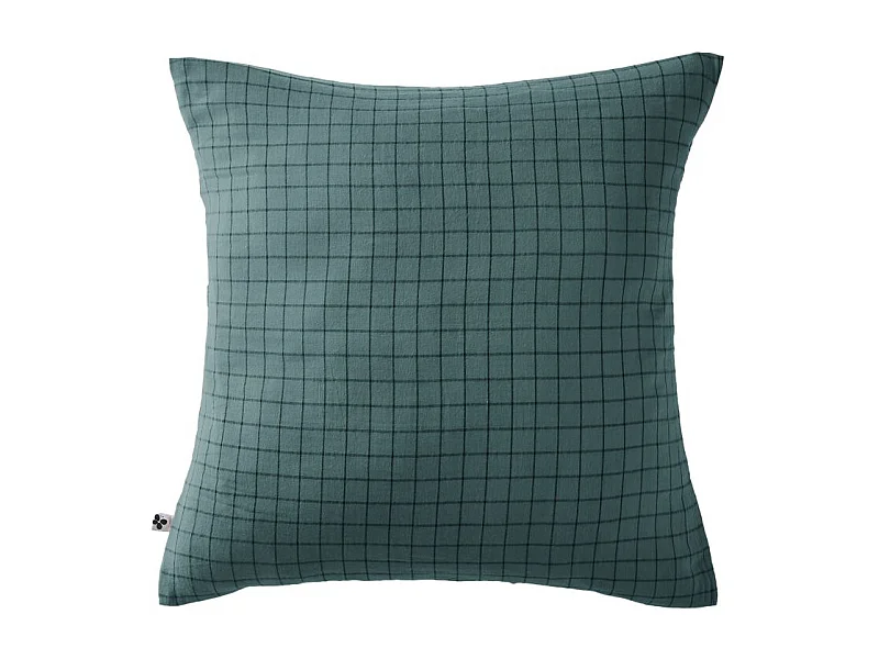 Taie d'oreiller Tissé-teint petits carreaux Déco "Gaïa Mix" 60 x 60 cm & 50 x 70 cm "Gaze de Coton" l'Effet Papillon