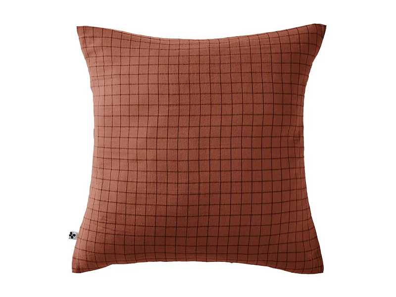 Taie d'oreiller Tissé-teint petits carreaux Déco "Gaïa Mix" 60 x 60 cm & 50 x 70 cm "Gaze de Coton" l'Effet Papillon