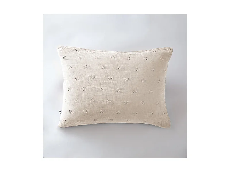 Taie d'oreiller Brodée Déco "Gaïa Boho" 60 x 60 cm & 50 x 70 cm "Gaze de Coton"