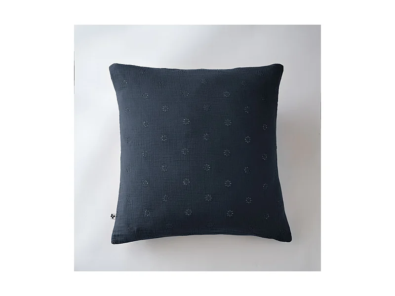 Taie d'oreiller Brodée Déco "Gaïa Boho" 60 x 60 cm & 50 x 70 cm "Gaze de Coton"