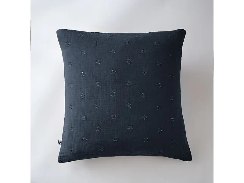 Taie d'oreiller Brodée Déco "Gaïa Boho" 60 x 60 cm & 50 x 70 cm "Gaze de Coton"