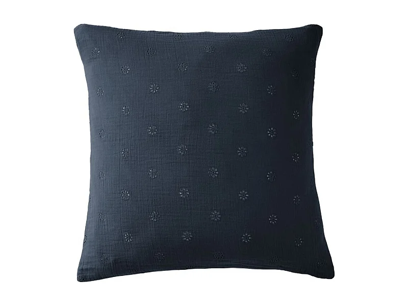 Taie d'oreiller Brodée Déco "Gaïa Boho" 60 x 60 cm & 50 x 70 cm "Gaze de Coton" l'Effet Papillon