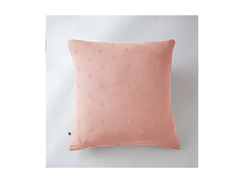 Taie d'oreiller Brodée Déco "Gaïa Boho" 60 x 60 cm & 50 x 70 cm "Gaze de Coton"
