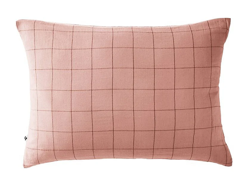 Taie d'oreiller Tissé-teint grands carreaux Déco "Gaïa Match" 60 x 60 cm & 50 x 70 cm "Gaze de Coton" l'Effet Papillon