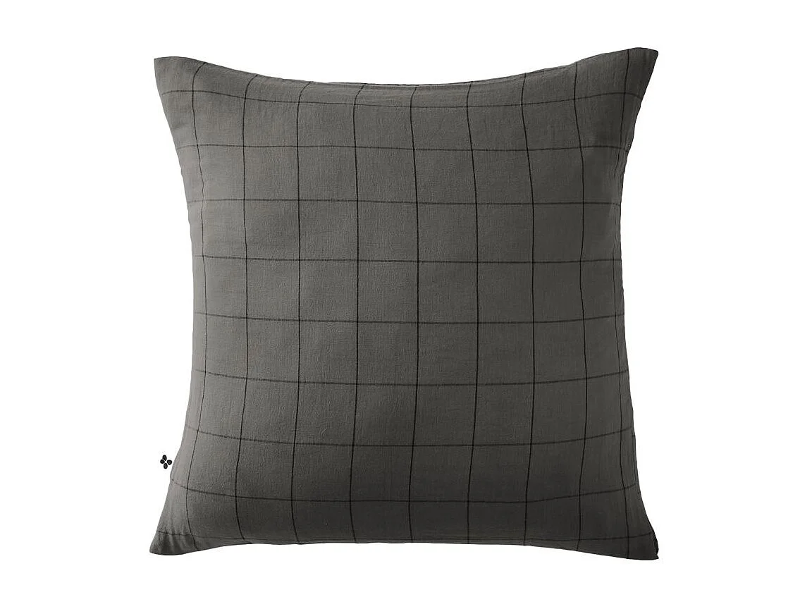 Taie d'oreiller Tissé-teint grands carreaux Déco "Gaïa Match" 60 x 60 cm & 50 x 70 cm "Gaze de Coton" l'Effet Papillon