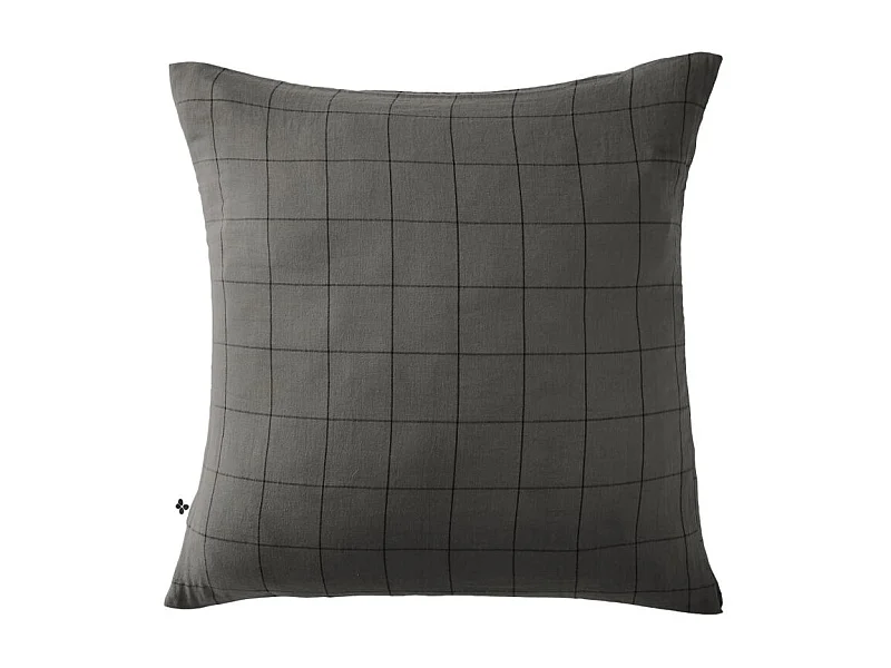 Taie d'oreiller Tissé-teint grands carreaux Déco "Gaïa Match" 60 x 60 cm & 50 x 70 cm "Gaze de Coton" l'Effet Papillon