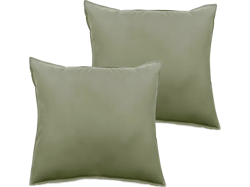 Lot de 2 taies d'oreiller Palace pur coton teint lavé 63 fils/cm² Vent du sud