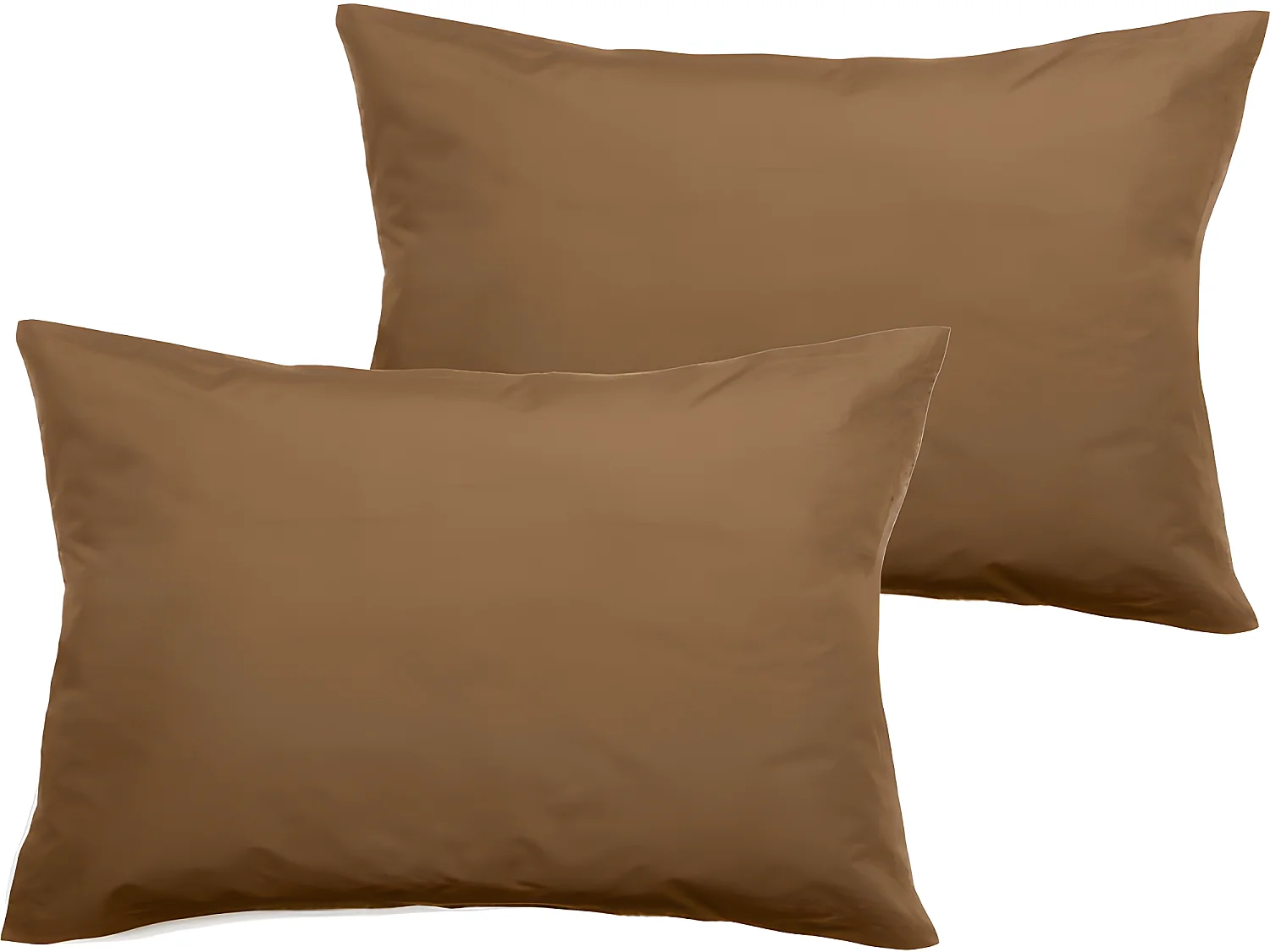 Lot de 2 taies d'oreiller percale pur coton peigné longues fibres 80 fils/cm² Vent du sud